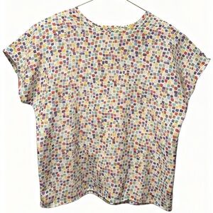 Vintage Christie & Jill colorful print top 80-90s